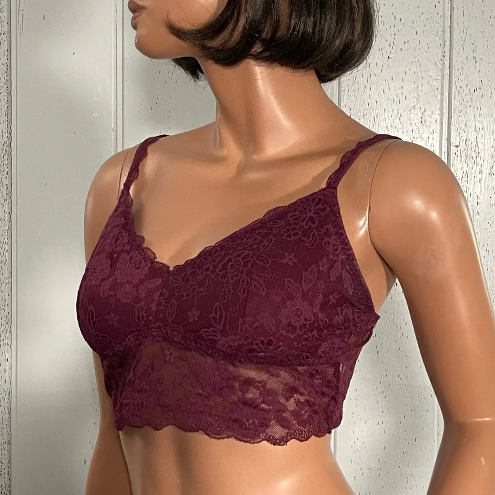 Gilly Hicks women's Wine  Lace Bralette Sz L